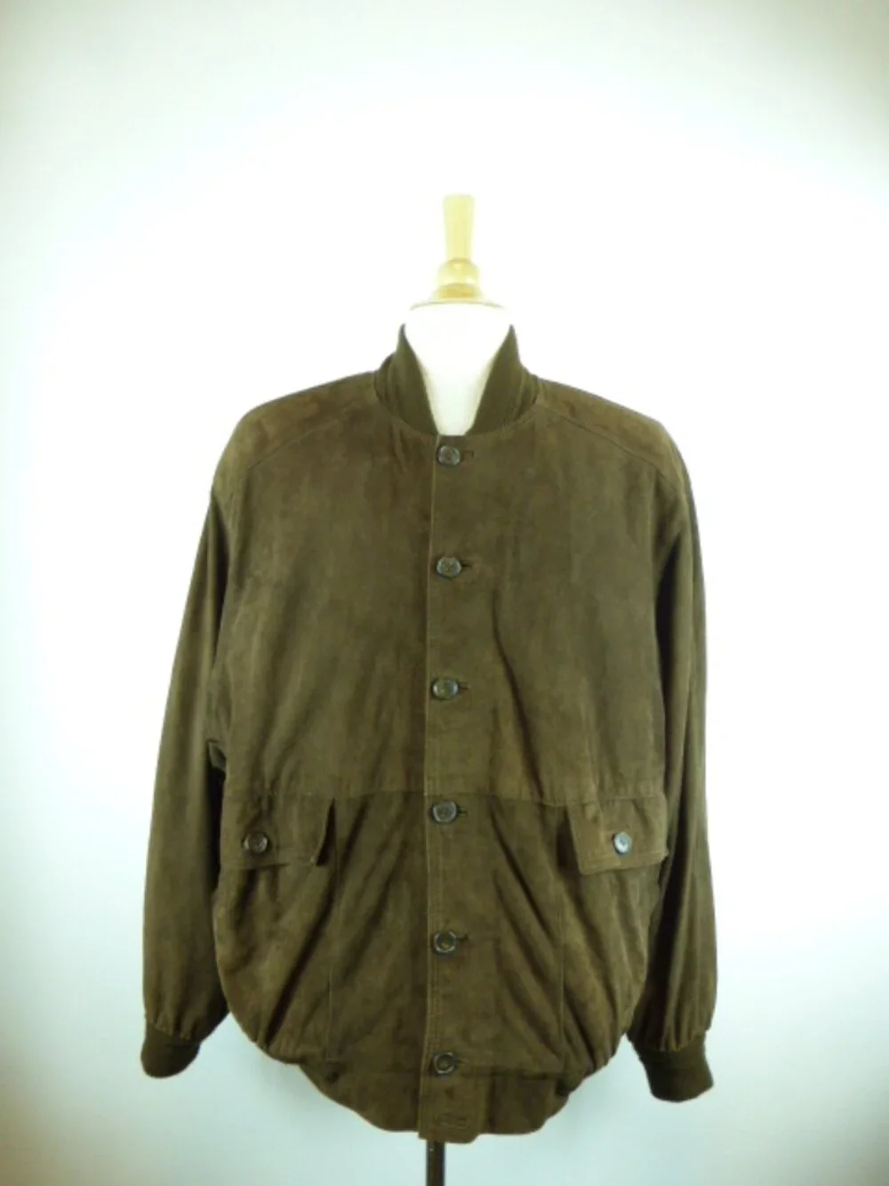 GIOTTO Firenze Italy BROWN SUEDE LEATHER bomber VARSITY JACKET L